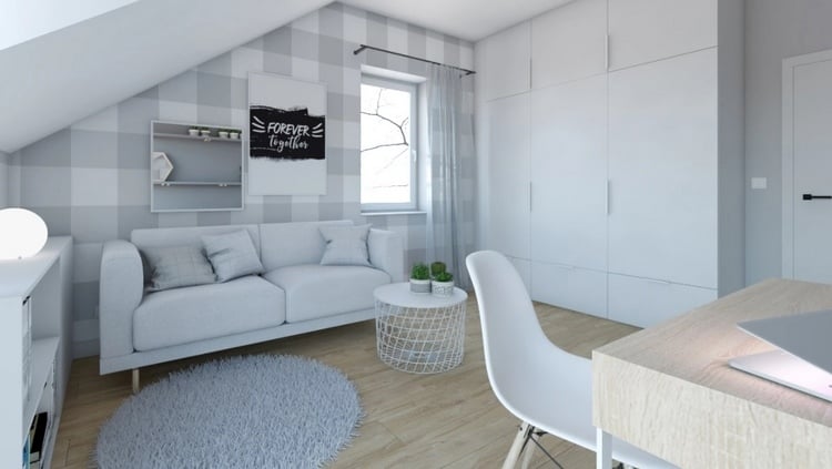 gäste und arbeitszimmer-kombi in weiß und grau