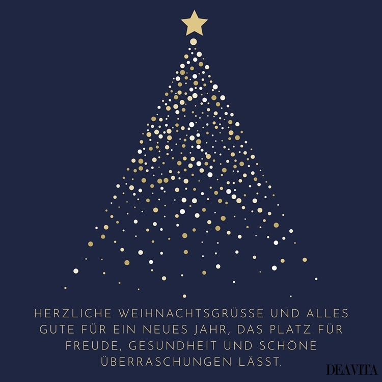 Liebevolle Wünsche für Weihnachtskarte mit schönem -Lichter-Tannenbaum