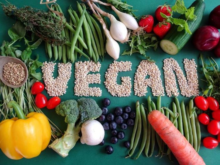 verganer und vegetarier ernähren sich mit pflanzlichen lebensmitteln