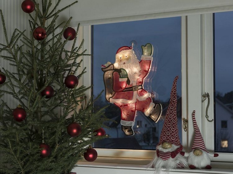 weihnachtsbeleuchtung für fenster leucht-silhouette weihnachtsmann