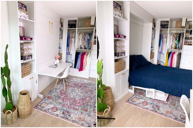 Büro Ankleidezimmer und Gästezimmer kombinieren Idee kleine Wohnung