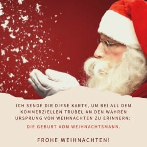 Diese Karte sende ich, um dich an den wahren Ursprung von Weihnachten zu erinnern