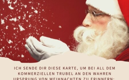 Diese Karte sende ich, um dich an den wahren Ursprung von Weihnachten zu erinnern