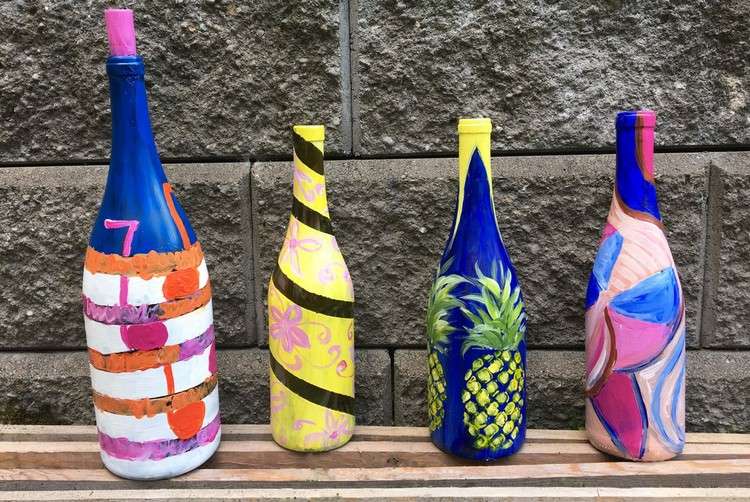 Flaschen bemalen Window Color Ideen und Anleitungen