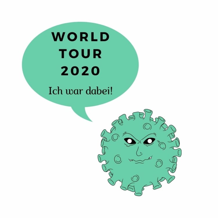 Humorvolle Motive und Sprüche für Weihnachtsschmuck 2020 - Virus und World Tour