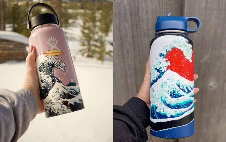 Ideen für Bemalen von Trinkflaschen Schnee und Winter