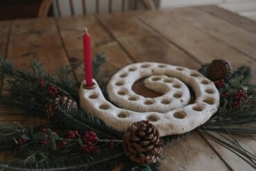 Salzteig Ideen zu Weihnachten Kerzenhalter Adventskerzen