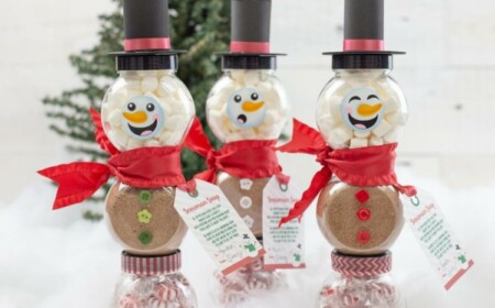 Schneemannsuppe Rezept und Ideen für die Verpackung - Schneemänner aus Marmeladengläsern