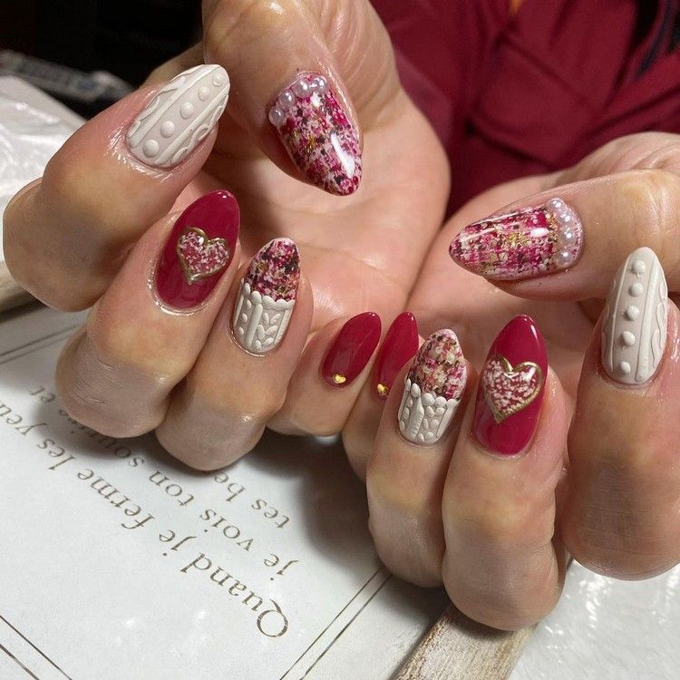 Weihnachtsnägel 2020 Ideen Cable Knit Nails selber machen