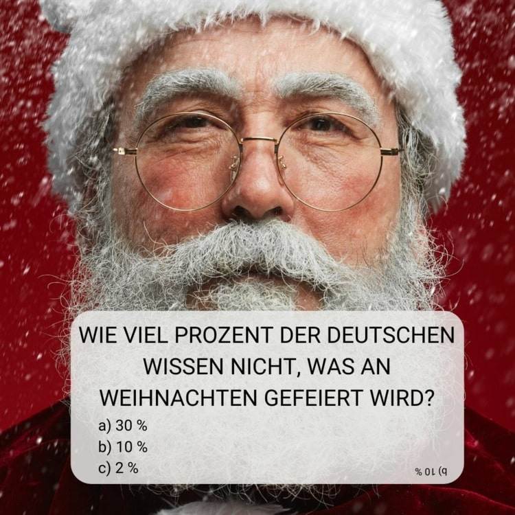 Weihnachtsquiz mit Lösungen - Wie viele Deutsche wissen nicht, was an Weihnachten gefeiert wird