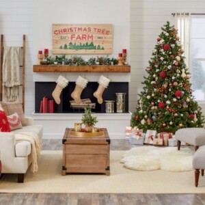 Wohnzimmer weihnachtlich dekorieren im Landhausstil Tipps und Ideen