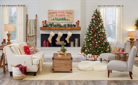 Wohnzimmer weihnachtlich dekorieren im Landhausstil Tipps und Ideen