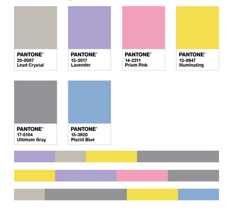 pantone trendfarben 2021 grau und gelb mit pastellfarben kombinieren