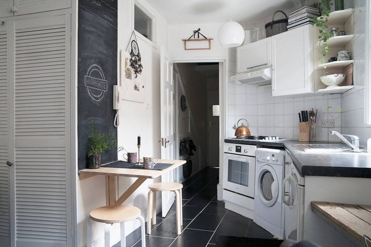 waschmaschine in kleine küche integrieren über eck