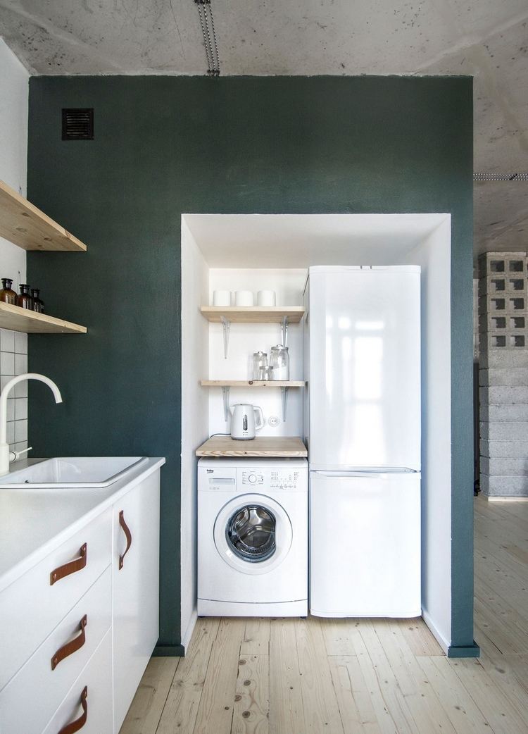waschmaschine neben kühlschrank in der küche vibrationen
