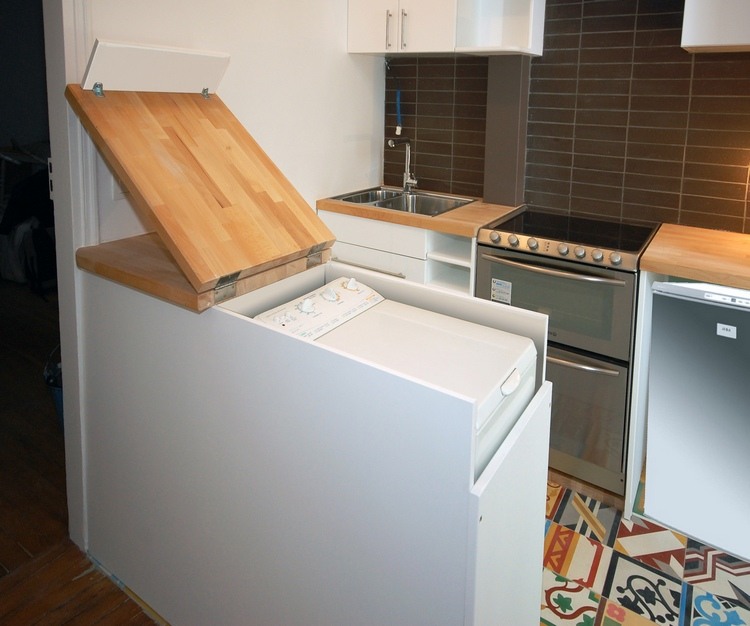 waschmaschine toplader in küche integrieren