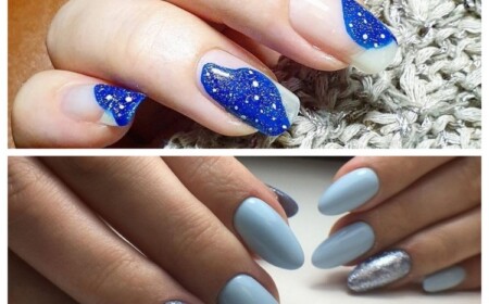 Blaue Nägel Nageltrend Glitzer Nageldesign Nageltrends 2021