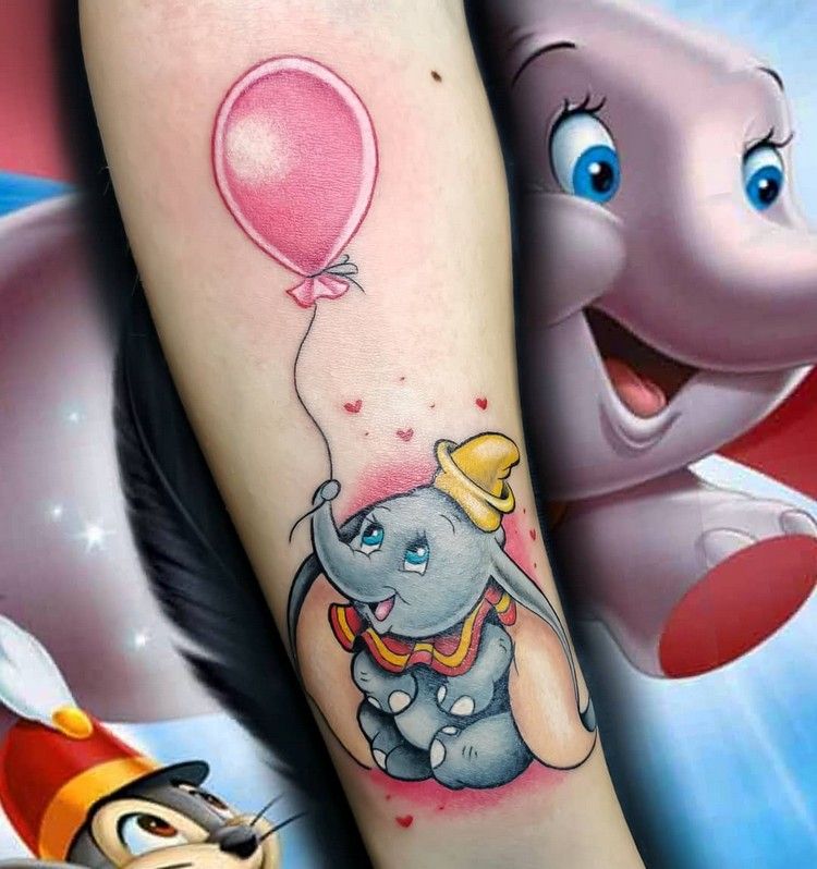 Disney Tattoos klein Unterarm Tattoodesign für Frauen New School Tattoo Trend