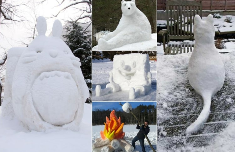 Figuren mit Schnee bauen - Tiere, Comic-Figuren und mehr
