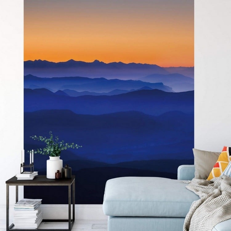 Fototapete Berge und Sonnenuntergang im Wohnzimmer