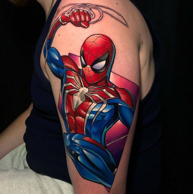 Spiderman Tattoodesign New School Tattoo Bilder