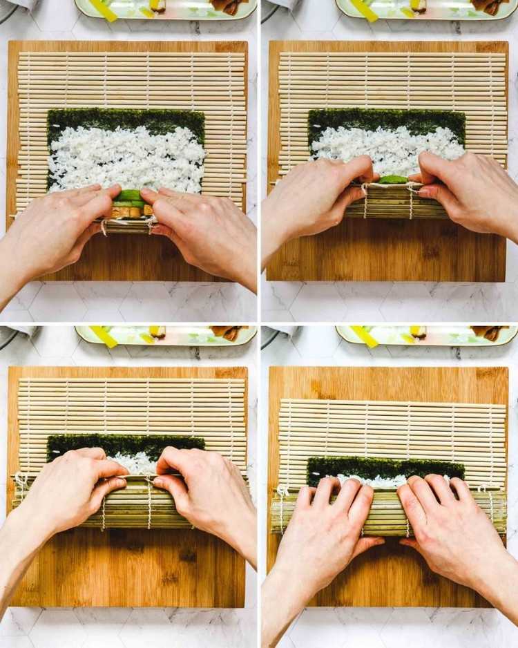 Sushi rollen Anleitung Schritt für Schritt