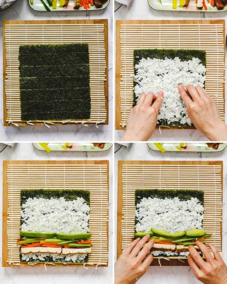 Wie rollt man Sushi Schritt für Schritt Anleitung