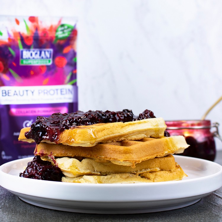 schnelles Frühstück zum Abnehmen Rezept Proteinpulver Protein Waffeln