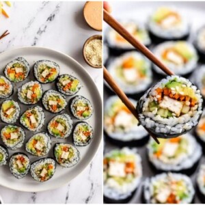 veganes Sushi mit Tofu und Gemüse