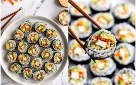 veganes Sushi mit Tofu und Gemüse