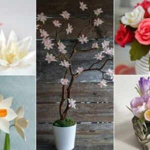 Blumen aus Krepppapier basteln als Deko für den Frühling