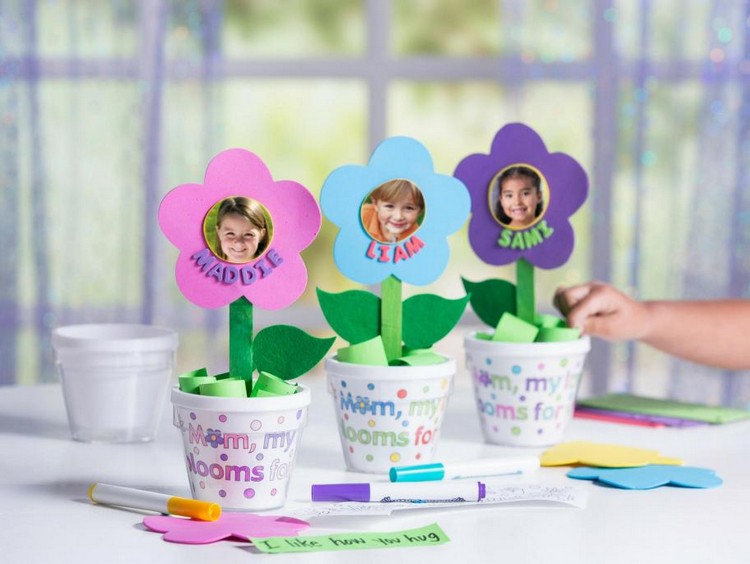 Blumentöpfe bemalen und dekorieren Ideen für Vorschulkinder 5 Jahre