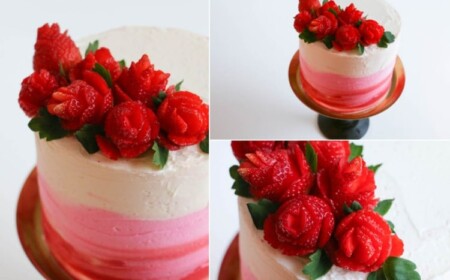 Erdbeer Deko für Torten - DIY Anleitung für eine Rose