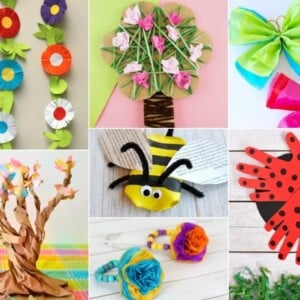 Frühlingsbasteln mit Grundschulkindern - Blumen, Insekten und Bäume aus Papier