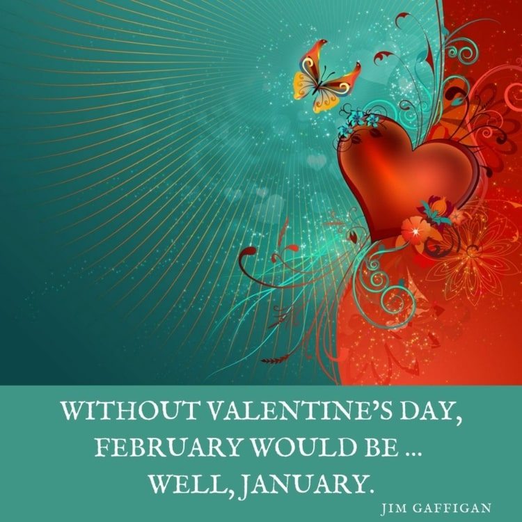 Lustige Valentinstag Sprüche - Ohne den Valentinstag wäre der Februar wie Januar