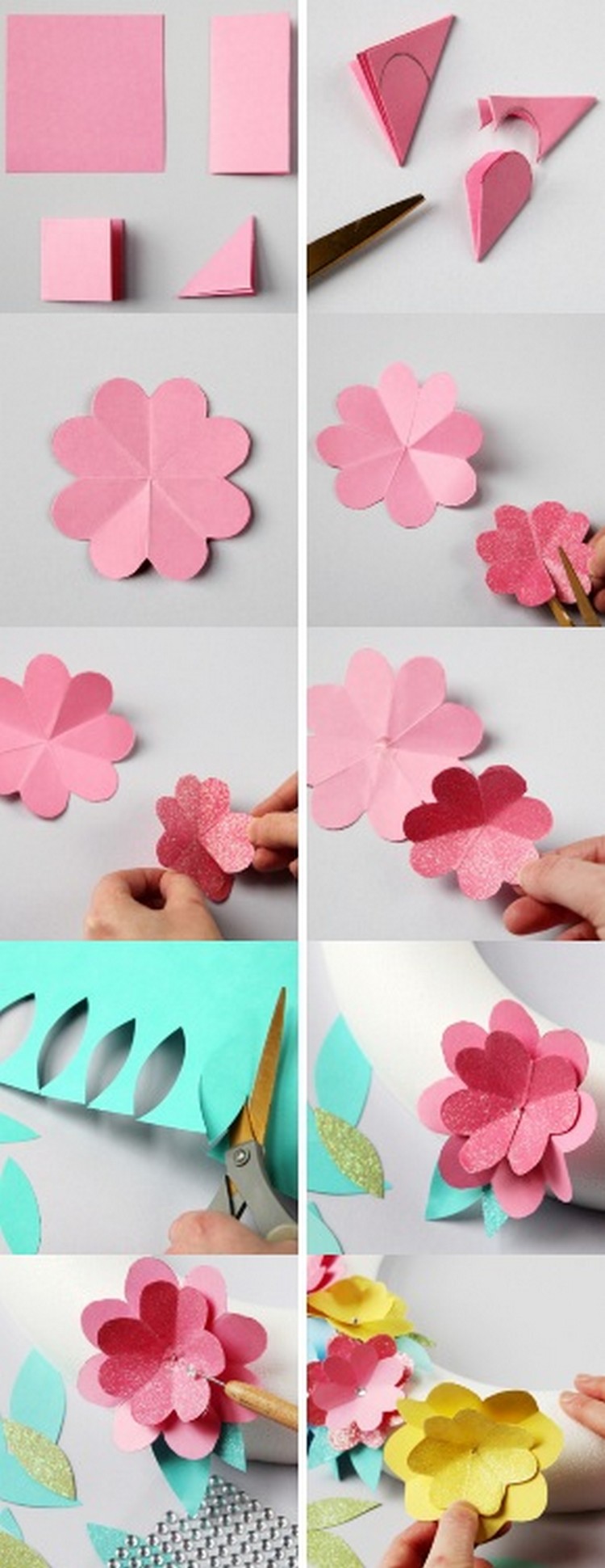 Türkranz aus Papier basteln für Frühling Anleitung