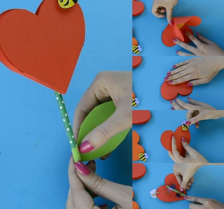 Valentinstag Geschenk basteln Ideen für Kinder im Kindergarten