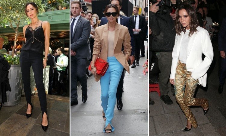 Victoria Beckham trägt den Hose mit Schlitz Trend