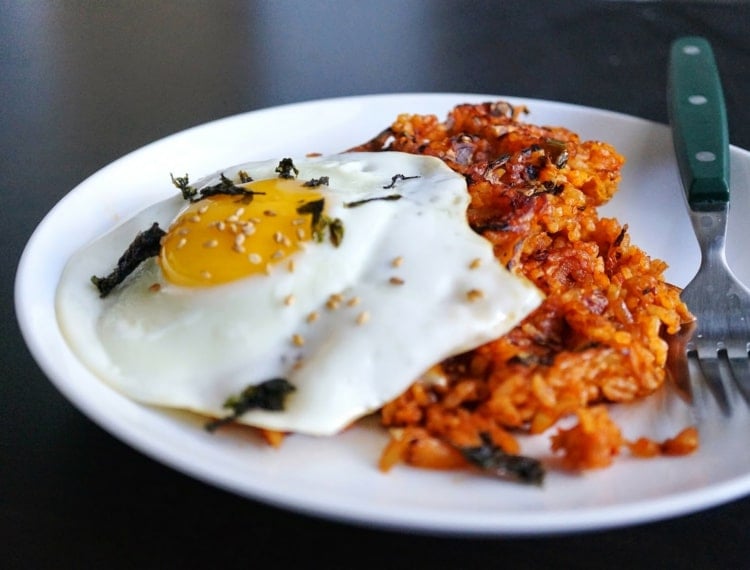 Waffeleisen Rezepte - Asiatische Waffel mit Reis und Kimchi