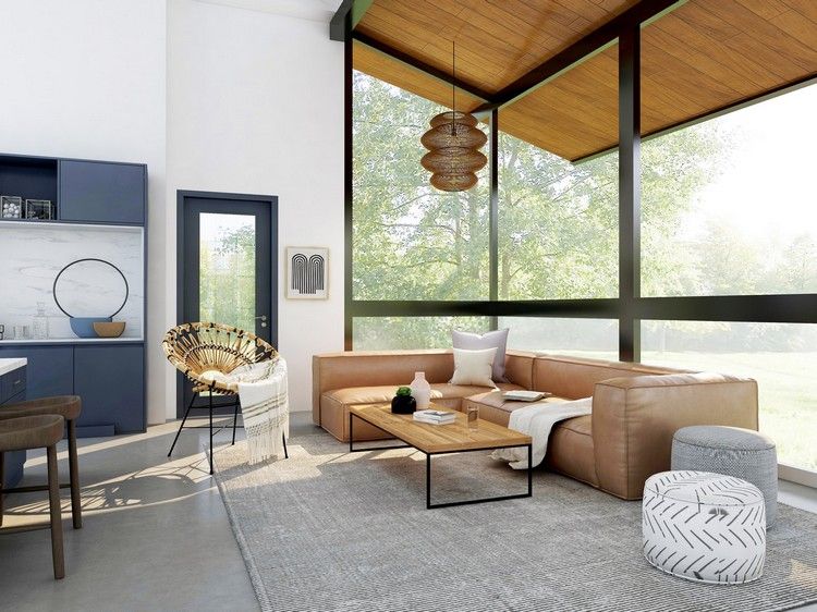 Wohnzimmer einrichten retro und modern kombinieren Möbel