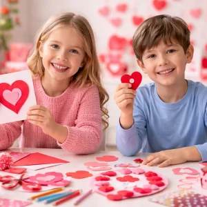 Valentinstag Geschenk mit den Kindern basteln - Verschenken Sie gemeinsam Herzen