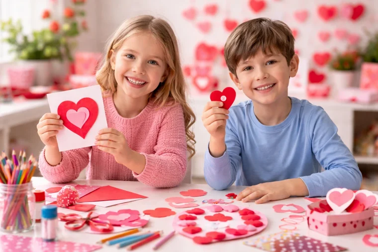 Valentinstag Geschenk mit den Kindern basteln - Verschenken Sie gemeinsam Herzen