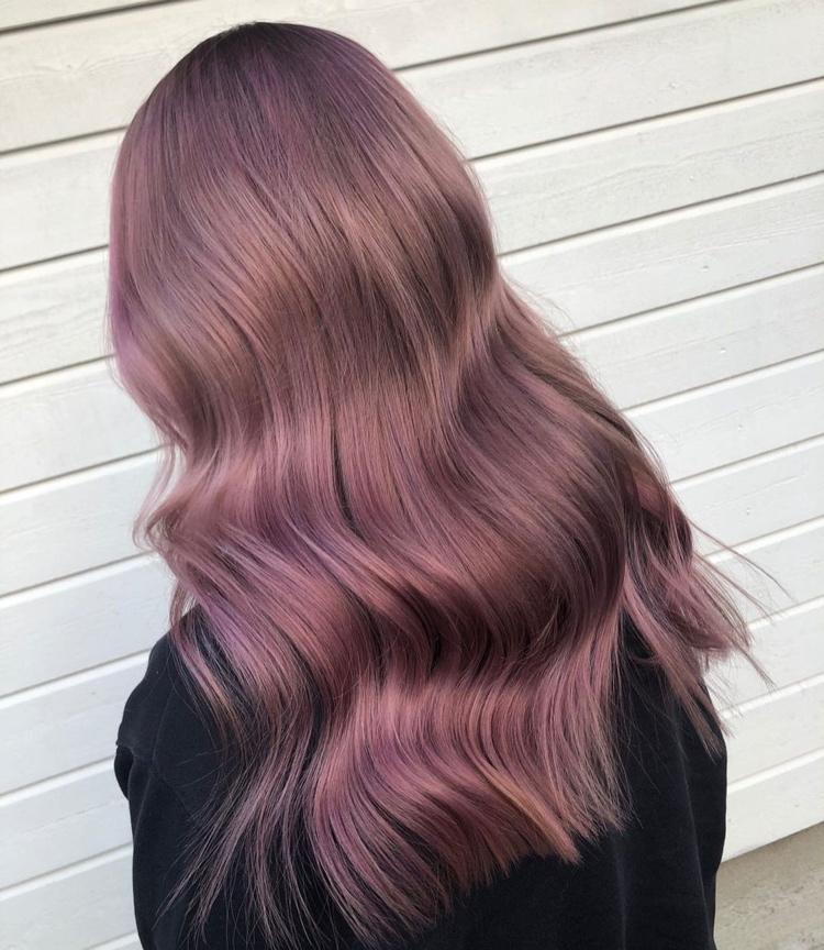 Haarfarbe dunkel lila Pink Lila