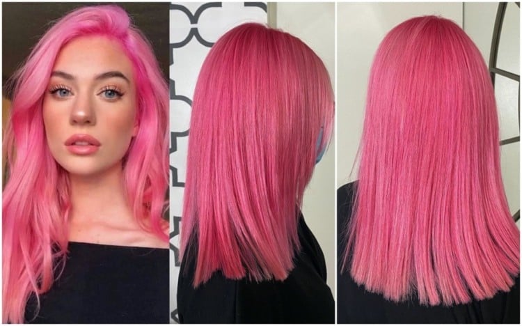 Flamingo Pink strahlend rosa Haare