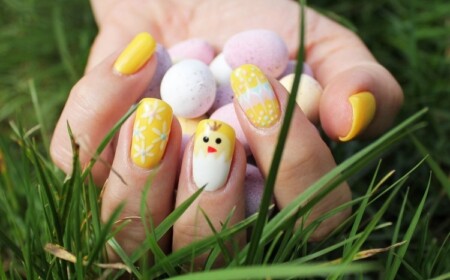 Frühlingsnägel 2021 Nageldesigns in Gelb Ostern Nägel Bilder