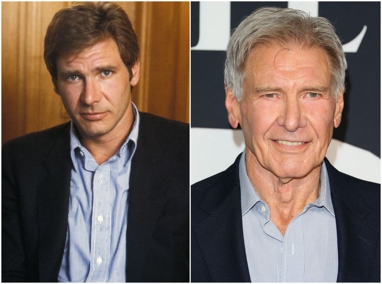 Harrison Ford früher und heute mit weißem Haar
