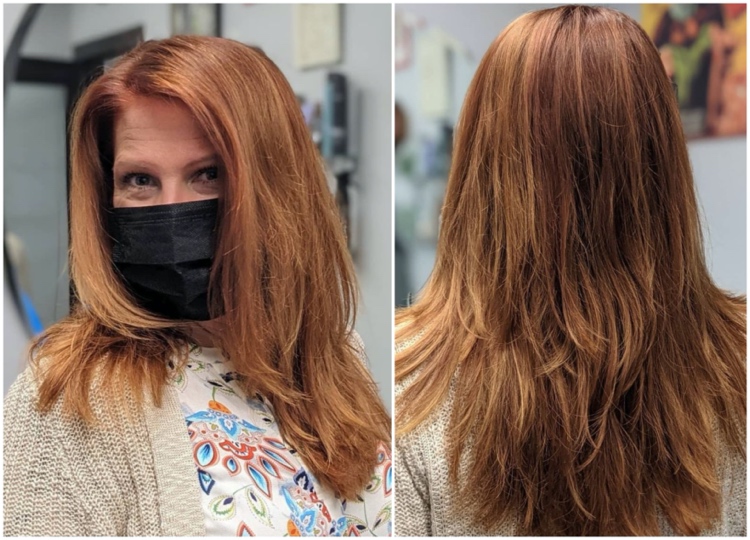 Kupfer Haarfarbe für lange Haare über 50