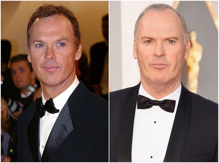 Michael Keaton mit weißen Haaren und hoher Stirn