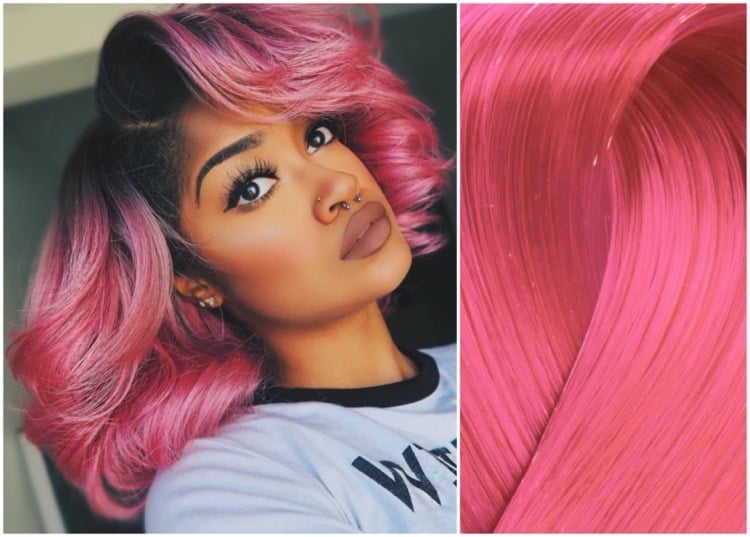Pinke Haarfarbe für dunkle Hauttypen - Fruit punch