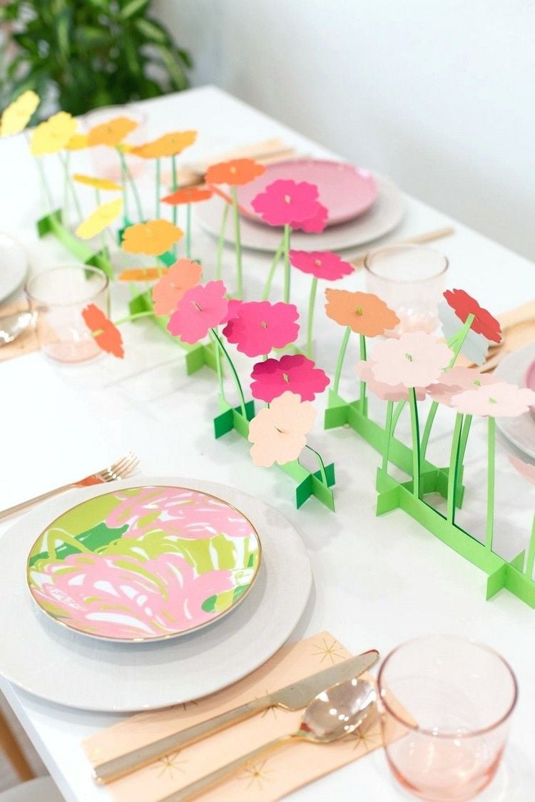 Tischdeko in Pastellfarben selber machen Ideen